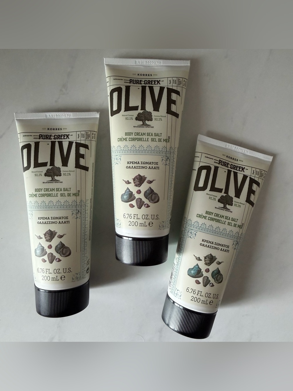 NEW!! Korres Olive Body Cream Sea Salt Bundle
